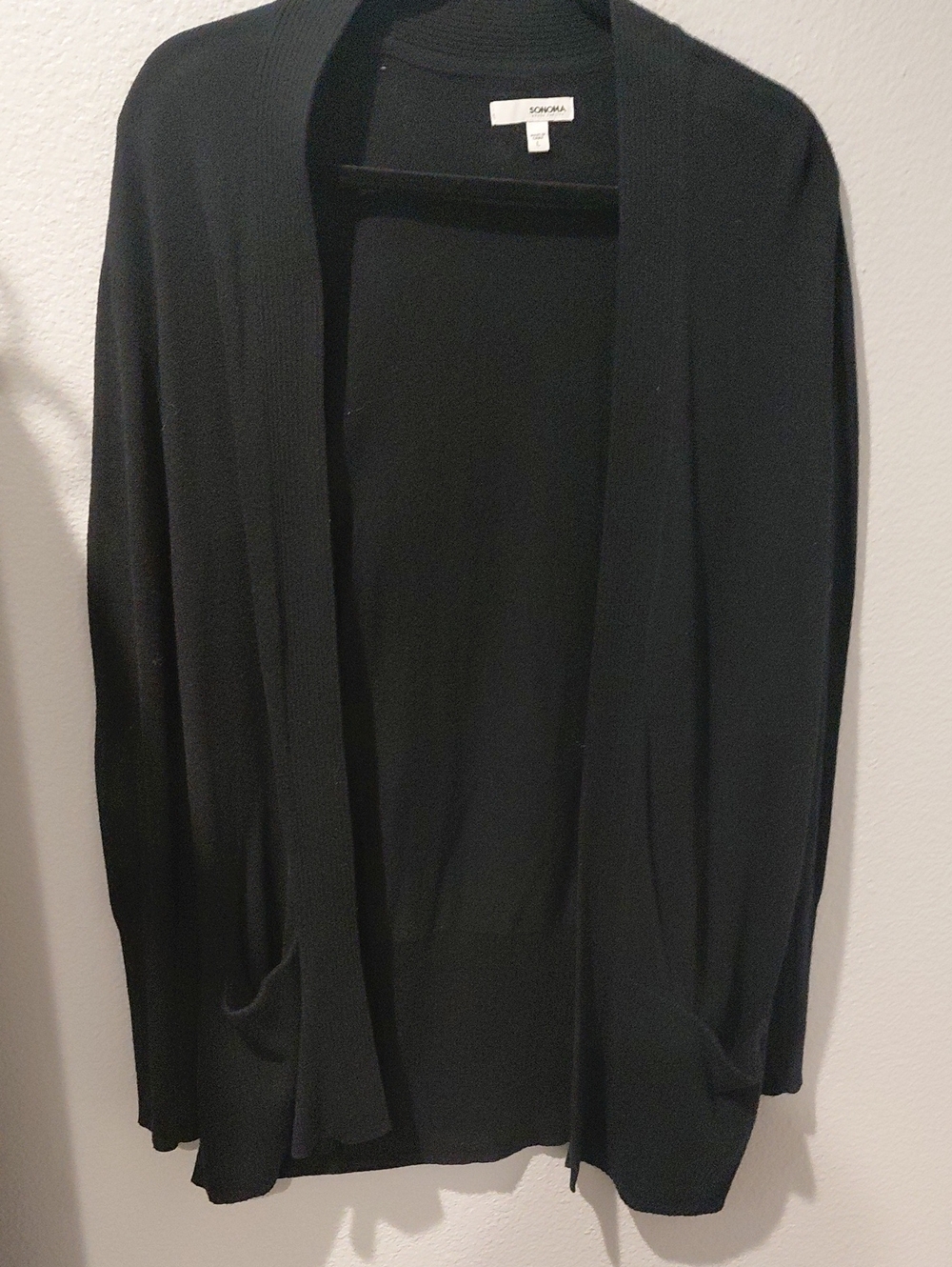 Sonoma Black Open-Front Women's Cardigan Sweater